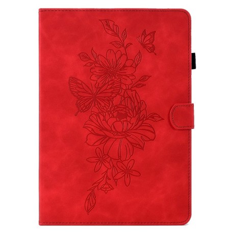 Универсальный Чехол-книжка Butterfly Peony Embossed для Планшета диагональю 10 - красный