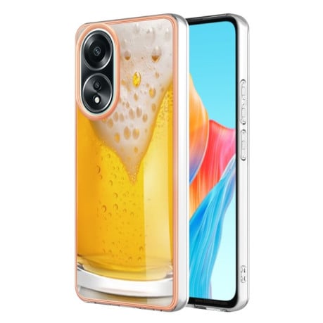 Противоударный чехол Electroplating IMD для OPPO A58 4G - Beer