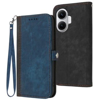 Чохол-книжка Side Buckle Double Fold Hand Strap Leather для Xiaomi Poco F7 - синій