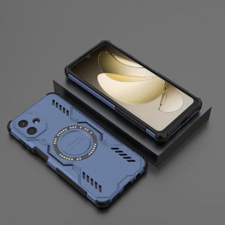Противоударный чехол Butterfly Armor с MagSafe на Samsung Galaxy A07 4G - синий