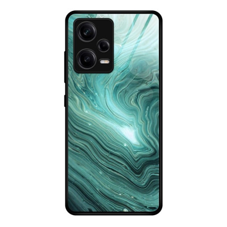 Протиударний скляний чохол Marble Pattern Glass на Xiaomi Redmi Note 12 Pro 5G - Water Waves
