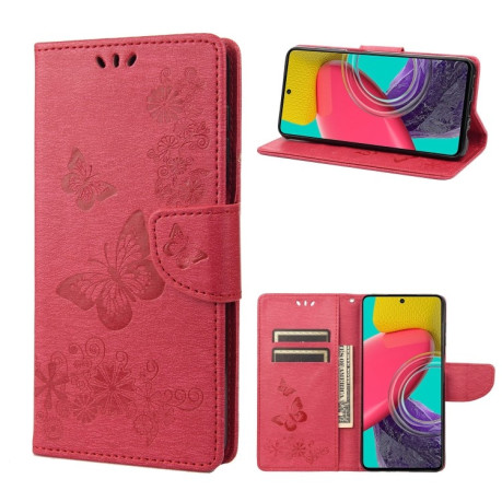 Чохол-книга Floral Butterfly для Samsung Galaxy M53 5G - червоний