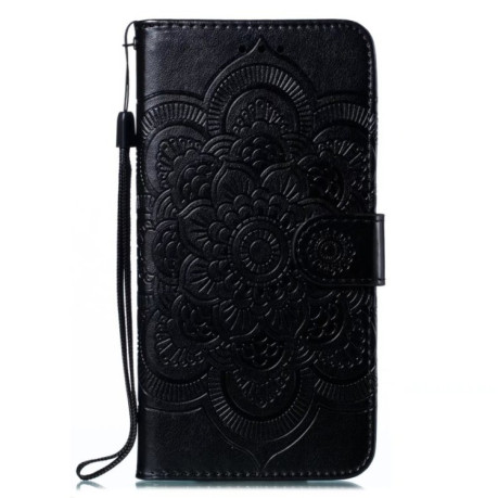 Чехол-книжка Sun Mandala Embossing Pattern для Motorola Edge 50 Pro - черный