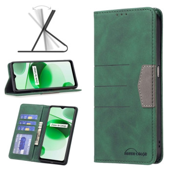 Чохол-книжка Magnetic Splicing для Realme C35 - зелений