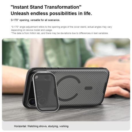 Чохол NILLKIN CamShield Prop Transparent Mirror Cover MagSafe Magnetic Translucent на iPhone 17 Pro Max - чорний
