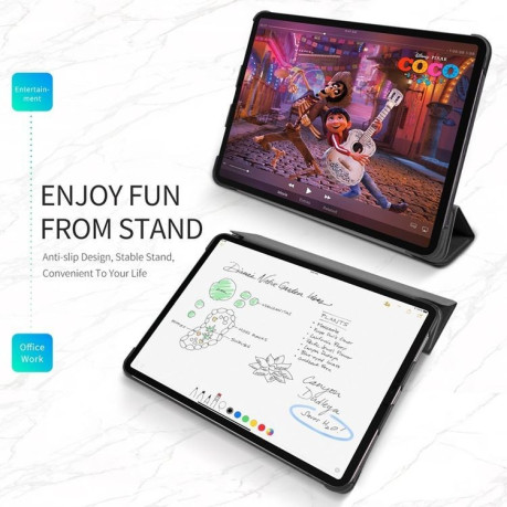 Противоударный чехол- книжка DUX DUCIS DOMO Series Side Flip Tri-Fold Foldable на  iPad Pro 11/Air 10.9 2020-розовый
