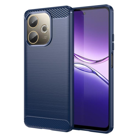 Противоударный чехол Brushed Texture Carbon Fiber на OPPO A5 Pro 4G - синий