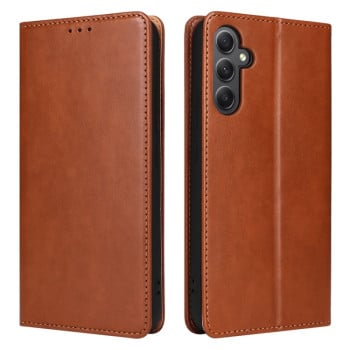 Кожаный чехол-книжка Fierre Shann Genuine leather Samsung Galaxy A34 5G - коричневый