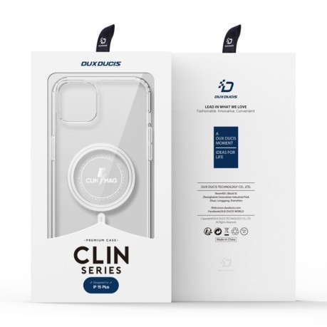 Противоударный чехол DUX DUCIS Clin Series Magsafe для iPhone 15 Plus - прозрачный