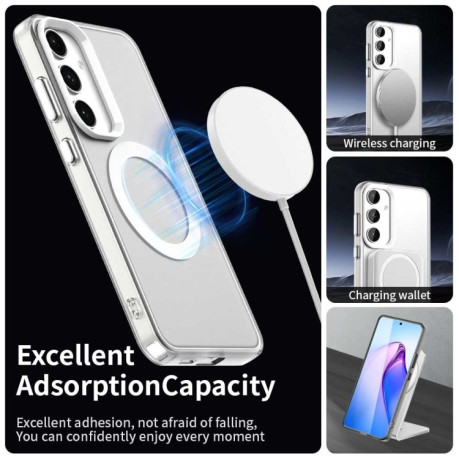 Протиударний чохол MagSafe Holder PC Hybrid для Samsung Galaxy S25 5G - білий