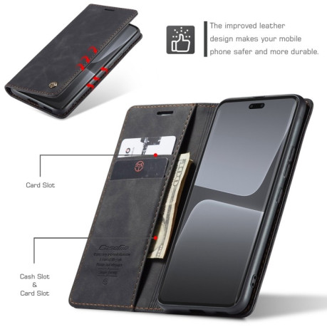 Кожаный чехол CaseMe-013 Multifunctional на Xiaomi 13 Lite - черный