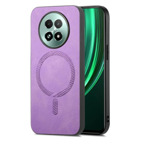 Чехол Retro MagSafe Magnetic PU на Realme 13 5G/12 5G/12X 5G - фиолетовый