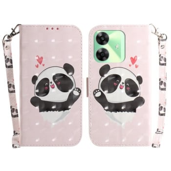 Чехол-книжка 3D Colored Horizontal Flip Leather для Realme C61/C63/Note 60/Note 60x - Panda