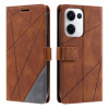 Чехол-книжка Skin Feel Splicing для OPPO Reno13 5G - коричневый