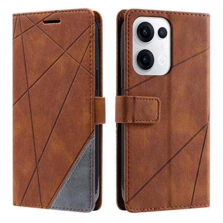 Чохол-книжка Skin Feel Splicing для OPPO Reno13 5G - коричневий