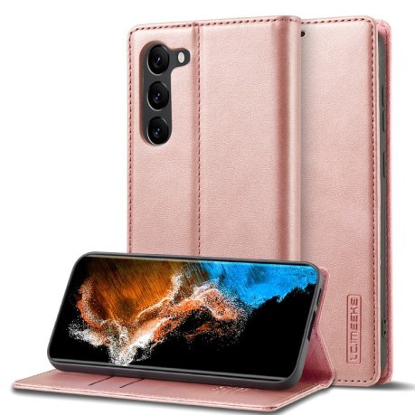 Чохол-книжка LC.IMEEKE Strong для Samsung Galaxy S23 5G - рожевий
