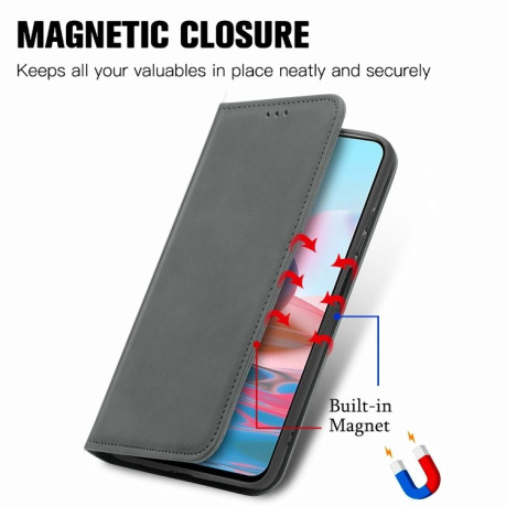 Чехол-книжка Retro Skin Feel Business Magnetic на Xiaomi Redmi Note 10/10s/Poco M5s - серый