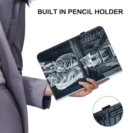 Чехол-книжка Crystal Texture Painted Leather для Xiaomi Pad 7 / Pad 7 Pro - Cat Reflection Tiger