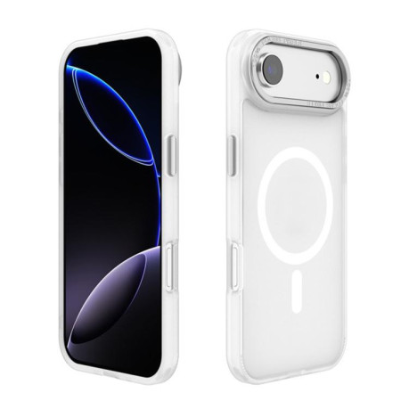 Противоударный чехол Kalebol Metal Lens Frame MagSafe Frosted PC для iPhone Air - белый