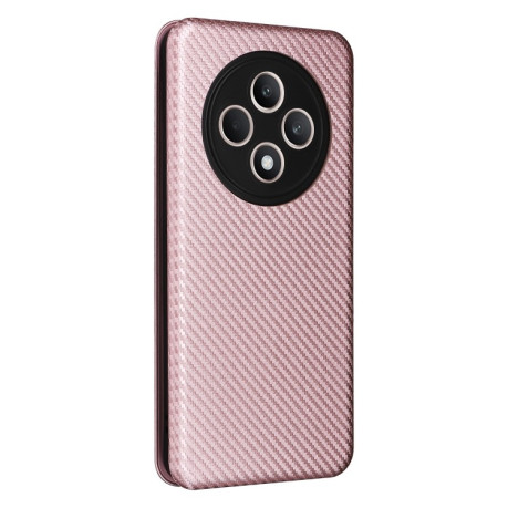 Чохол-книжка Carbon Fiber Texture на OPPO Reno12 F/12 FS 5G/4G - рожевий