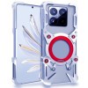 Чехол Rotating Bracket Hollow Metal with Lanyard с поворотным держателем на Xiaomi 17T Pro 5G — серебристый