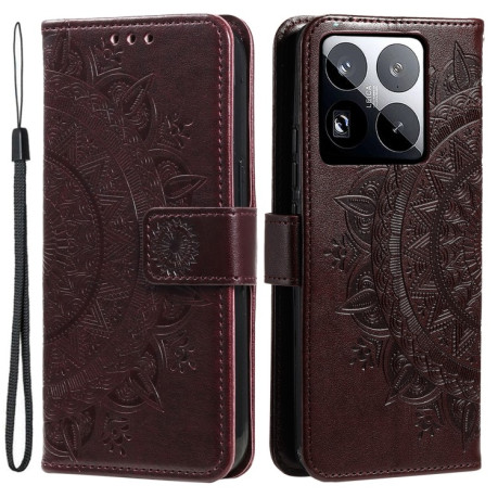 Чохол-книжка Totem Flower для Xiaomi 15 Pro - коричневий