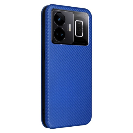 Чехол-книжка Carbon Fiber Texture на Realme GT Neo 5 5G / GT3 5G- синий