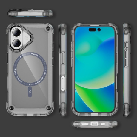 Протиударний чохол Skin Feel TPU + PC MagSafe Magnetic для iPhone 16 Plus - чорний