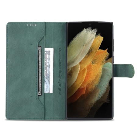 Чехол-книжка AZNS Dream II Skin Feel для Samsung Galaxy S22 Ultra - зеленый
