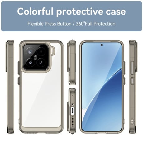 Противоударный чохол Colorful Acrylic Series для Xiaomi 15 - прозрачно-серый