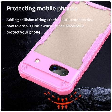 Противоударный чехол Armor Glaze PC Hybrid для Google Pixel 8a - розовый
