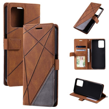 Чохол-книжка Skin Feel Splicing на Realme C35 - коричневий
