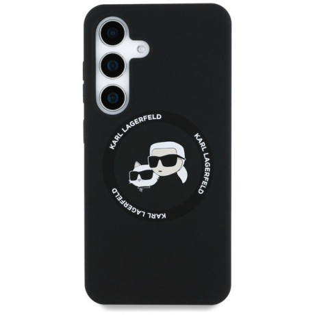 Оригінальний чохол Karl Lagerfeld Silicone Double Heads And Circle MagSafe для Samsung Galaxy S25 Plus - black