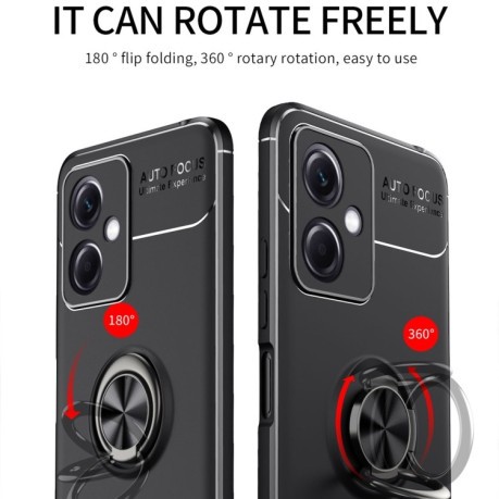 Ударозахисний чохол Metal Ring Holder 360 Degree Rotating на Xiaomi Redmi Note 12 China - червоний