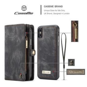 Чехол-кошелек CaseMe 008 Series Folio Zipper Wallet Style на iPhone Xs Max 6.5 - черный