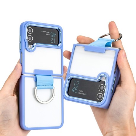 Противоударный чехол Shield with Ring для Samsung Galaxy Flip4 - фиолетовый