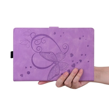 Чехол - книжка Love Butterfly Embossed Leather на iPad Pro 11 2024 - фиолетовый