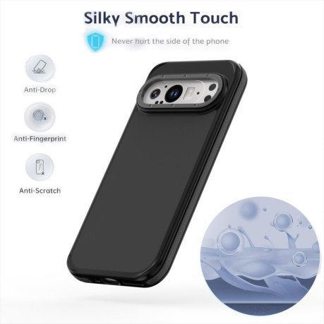 Противоударный чехол Dual-Color Skin Feel Shockproof Series на Google Pixel 9 Pro XL - черный