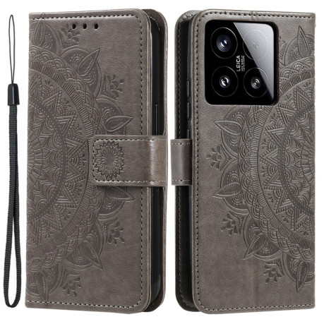 Чехол-книжка Totem Flower для Xiaomi 15 - серый