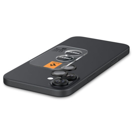 Комплект защитных стекол на камеру Spigen Glass tR EZ Fit Optik Pro для  iPhone 16 Plus - Black