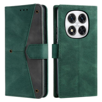 Чехол-книжка с мягким покрытием Skin Feel и магнитной застёжкой на Redmi Note 14 Pro 4G - зеленый