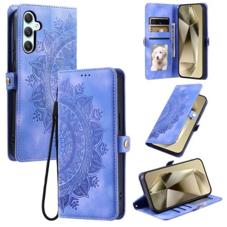 Чохол-книжка Totem Embossed Magnetic Leather для Samsung Galaxy S24 FE 5G - фіолетовий