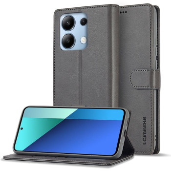 Чехол книжка LCIMEEKE Calf Texture на Xiaomi Redmi Note 14S/ 13 Pro 4G / POCO M6 Pro 4G  - серый