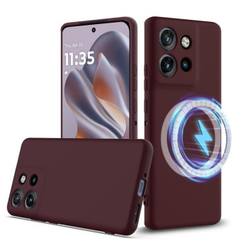 Силиконовый чехол Shockproof Silicone Magsafe для Motorola Edge 50 Neo / Moto S50 - коричневый