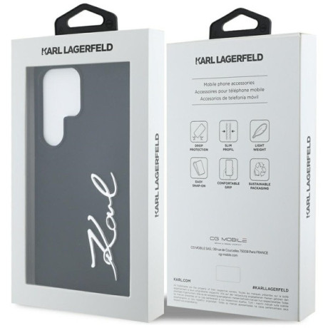 Оригінальний чохол Karl Lagerfeld Silicone Metal Signature Logo для Samsung Galaxy S25 Ultra - black