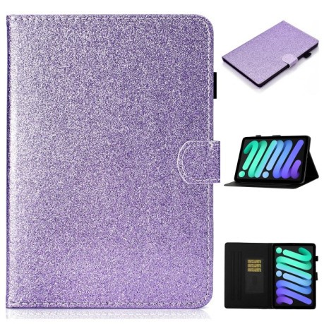 Чохол-книжка Varnish Glitter Powder для iPad mini 6 - фіолетовий