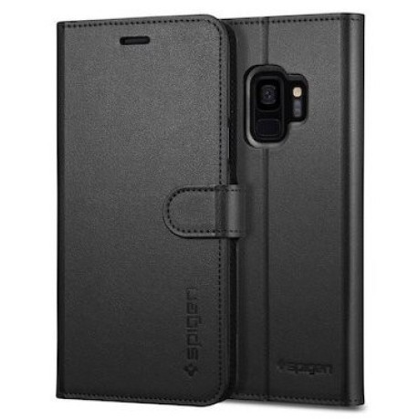 Оригинальный чехол-книжка Spigen Wallet S на SAmsung Galaxy S9 Black