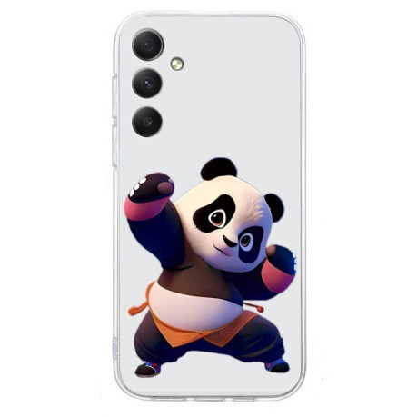 Чехол Colored Drawing Pattern Transparent TPU для Samsung Galaxy S24 FE 5G - Panda