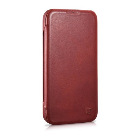 Кожаный чехол-книжка iCarer CE Oil Wax Premium для iPhone 14 Pro Max - красный