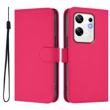 Чехол-книжка Skin Feel Solid Color Leather для Infinix Zero 30 4G - пурпурно-красный